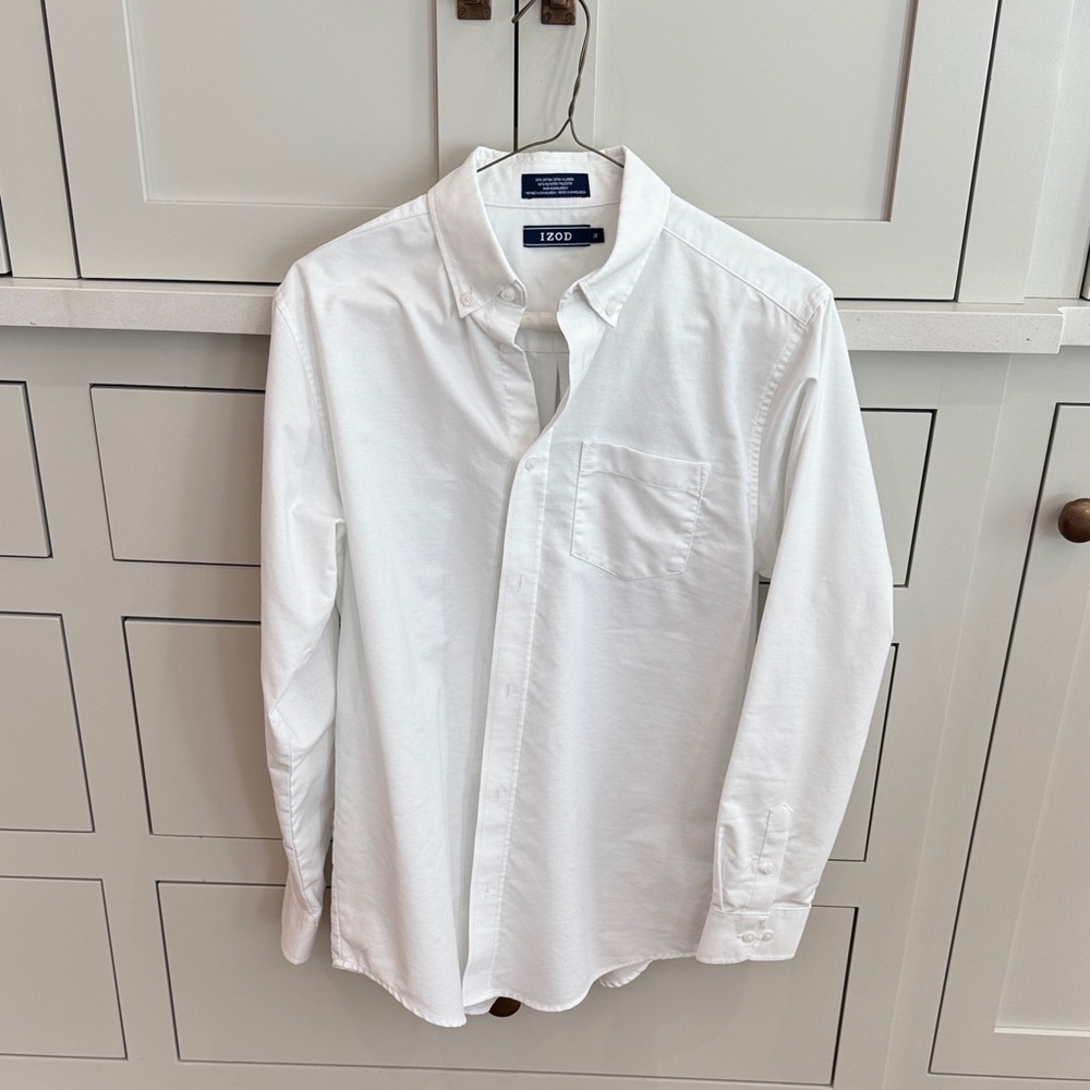 Izod Boy’s Crisp White Casual Button-Down Shirt